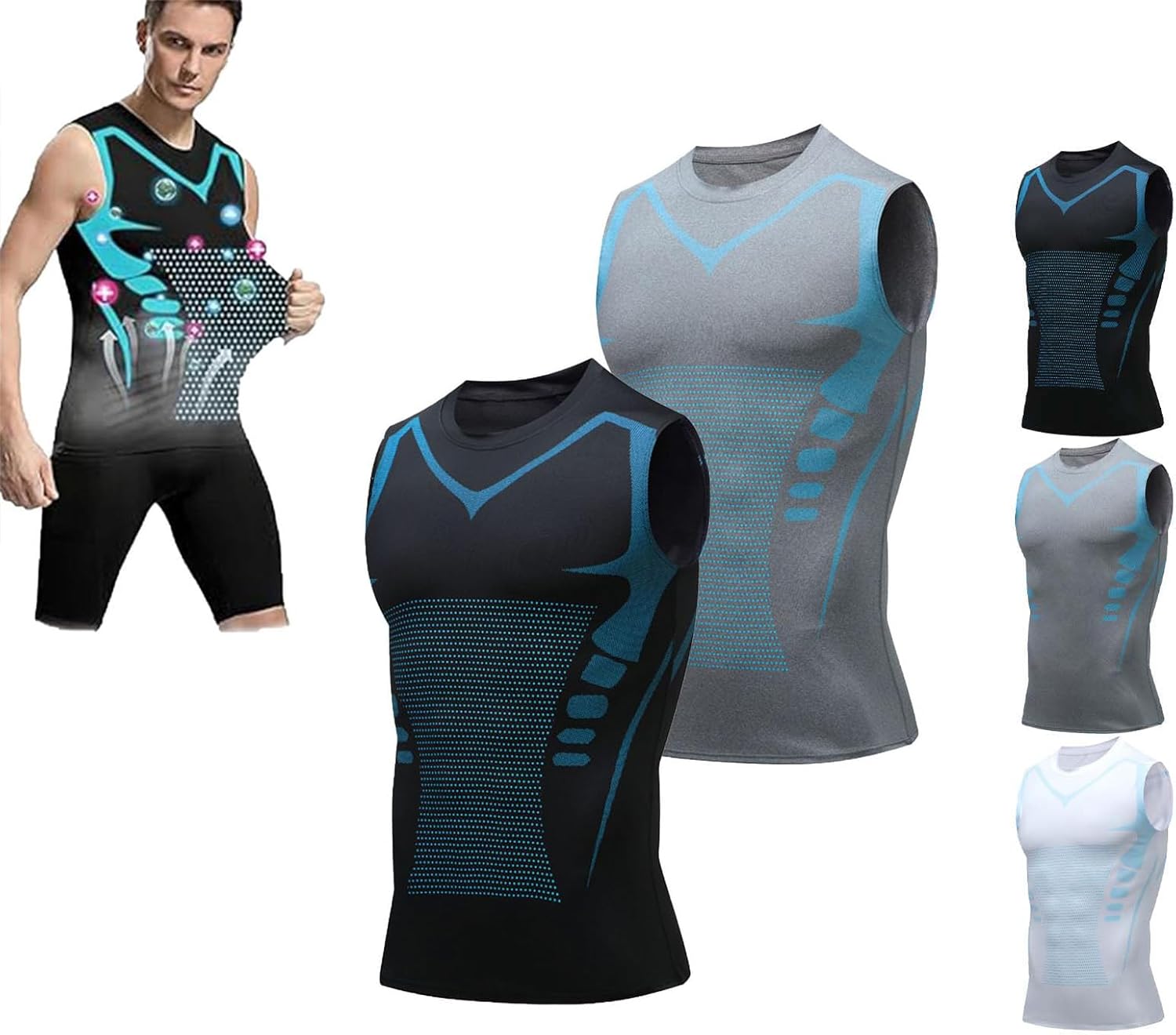 V-Boost V2 Compression Shirt Men, 60s Quick Drying, Feel The Power of Confidence, Energy & Strength, Build a Toned Body