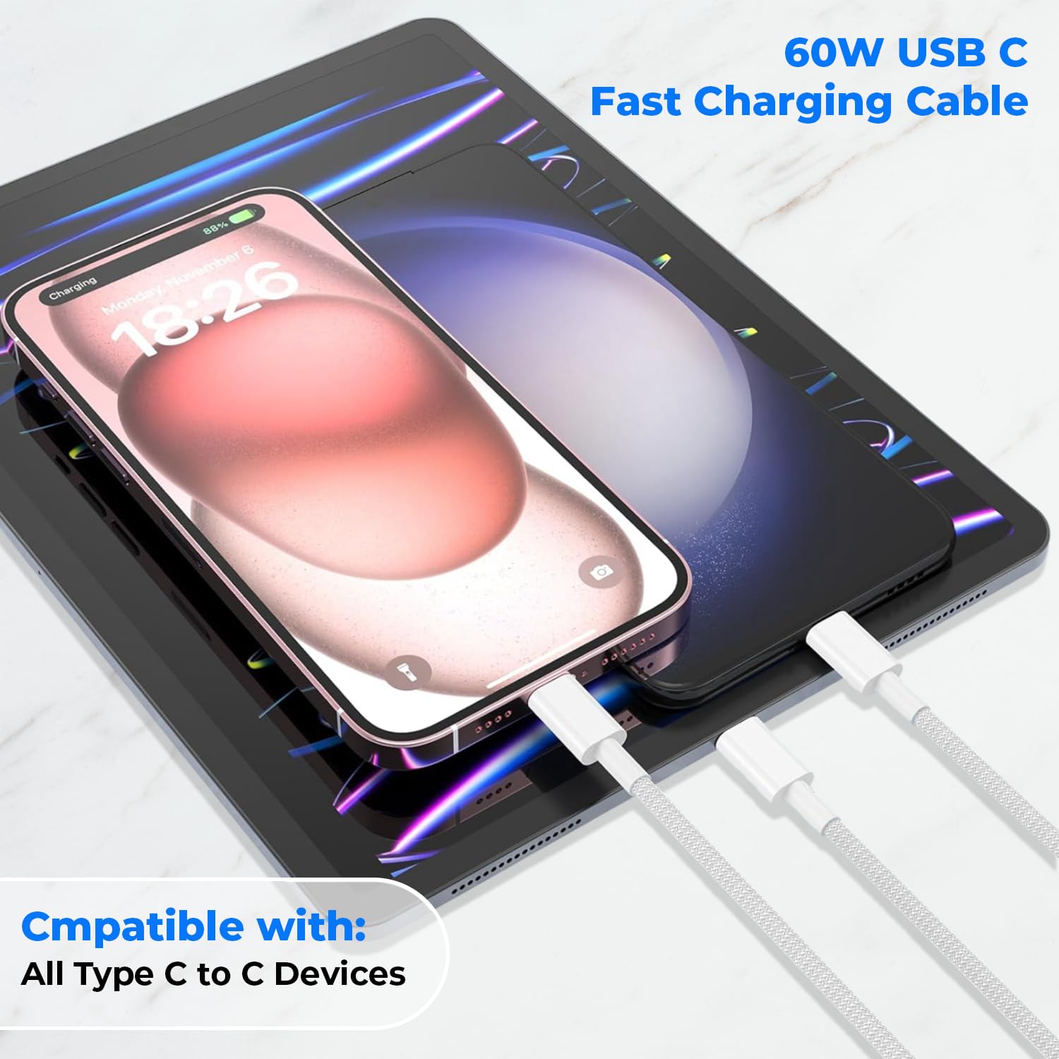 45W Charger For Samsung Galaxy Tab S10 FE Plus Ultra Tab A9 Plus S9 FE Tab S9 FE+ S9+ S9 Ultra S8 Plus Tab S6 Lite S7 FE A8 A7 A9+ Tab A9 Charger Folding Adapter Fast Tablet... - Image 6
