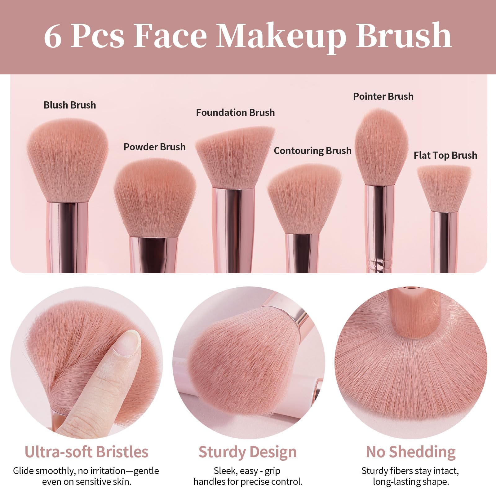 MAANGE Lot de 51 pinceaux de maquillage professionnels pour fond de teint, poudre, anti-cernes, fard à paupières, blush, pinceau de voyage (rose)