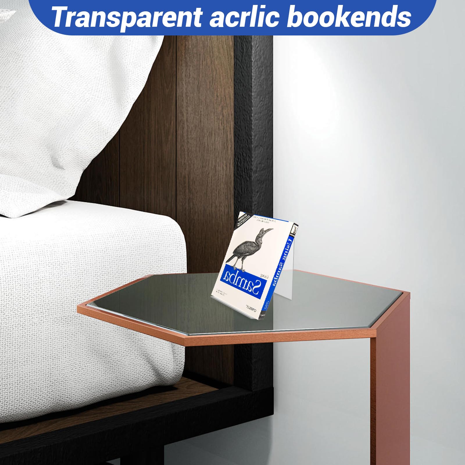 Supporti Libri Trasparenti 4 Supporti Fermalibri In Acrilico Trasparente - Per Mensole, Scrivania, Biblioteca E Ufficio (12,5x18x12,5 Cm) Fermalibri Acrilico Trasparente Mensole Libreria