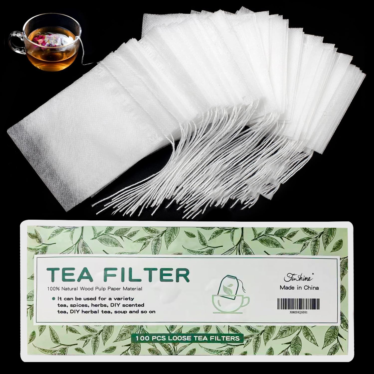 Biodegradable Tea Bags - 100 Pack for Loose Leaf Tea -1