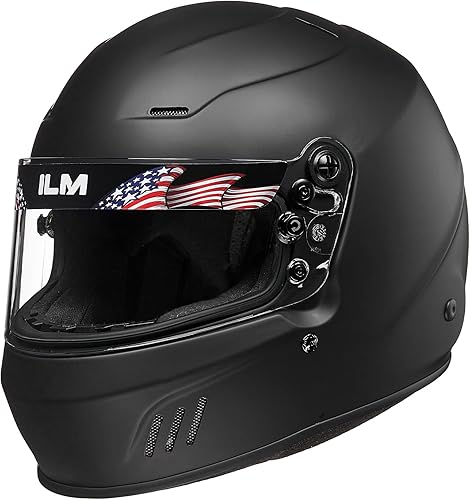 ILM Snell SA2020 - Casco de carreras de coche de cara completa para hombres y mujeres, modelo 760 (negro mate, L)