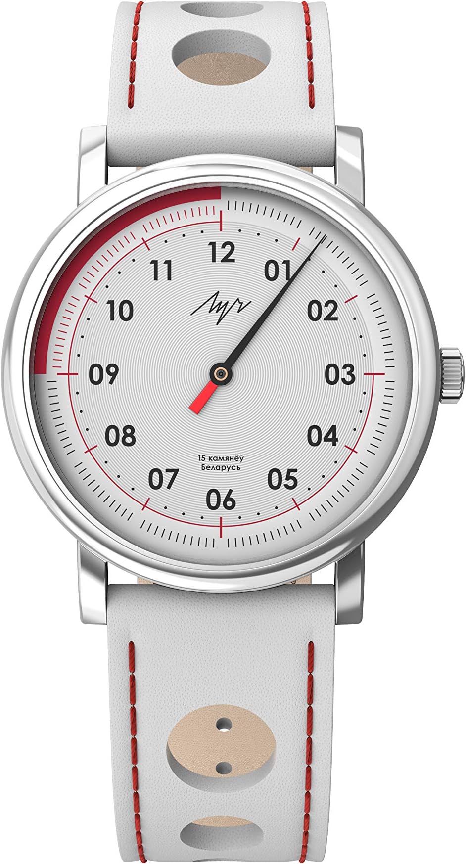 Wrist Watch Luch One Hand Сollection Speed Mechanical Movement 1801.1H White Dial 71951778