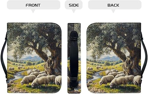 Miniatura 9 de FOR U DESIGNS Funda de cuero para la Biblia con diseño de flores para mujer, con texto en inglés "She is Clothed with Strength and Dignity and She