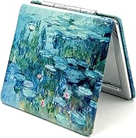 Vista 12 de Espejo Compacto Espejo de Cartera Espejo Pequeño de Maquillaje Espejo de Viaje Mini Espejo de Bolsillo Espejo de Lápiz Labial Flor de Almendro Van