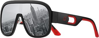 Bevi Sunglasses Polarized UV Protection with Flexible Lightweight Frame Oversize Shield Sunglasses for Men Women