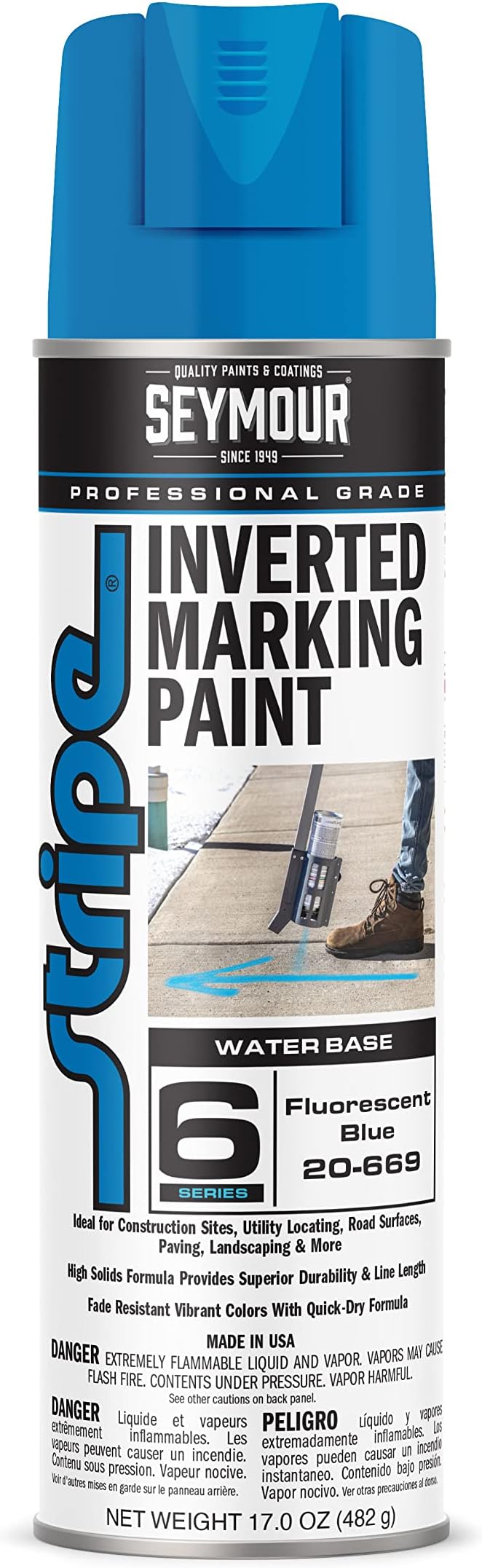 20-669 Stripe Inverted Tip Marker, Blue Fluorescent