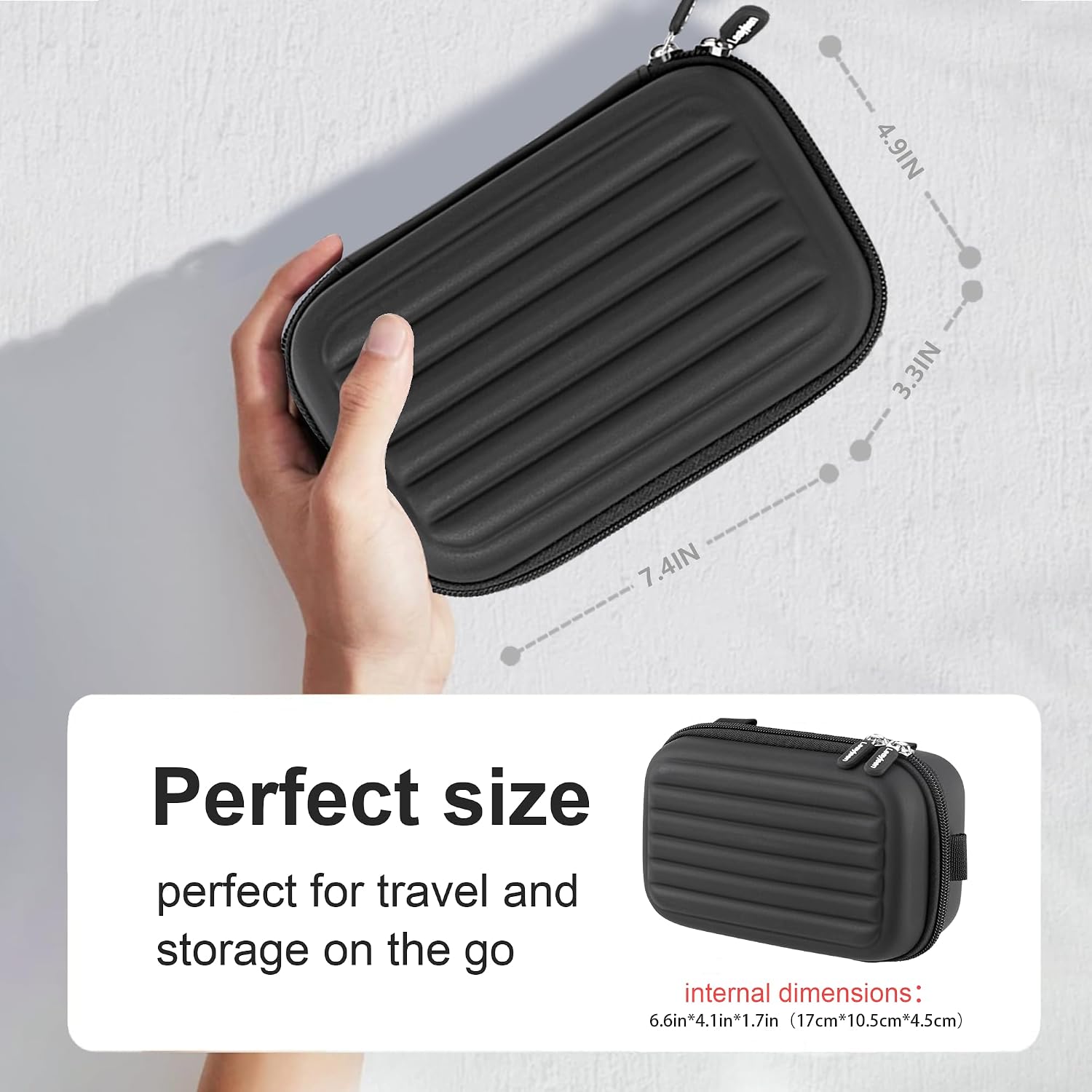 Leayjeen Digital Camera Case Compatible with Sony DSCW800/W830,Canon PowerShot and More,Waterproof and Shockproof Universal Compact Digital Camera Bag with 2-3 Carrying Modes-Black(Case Only)
