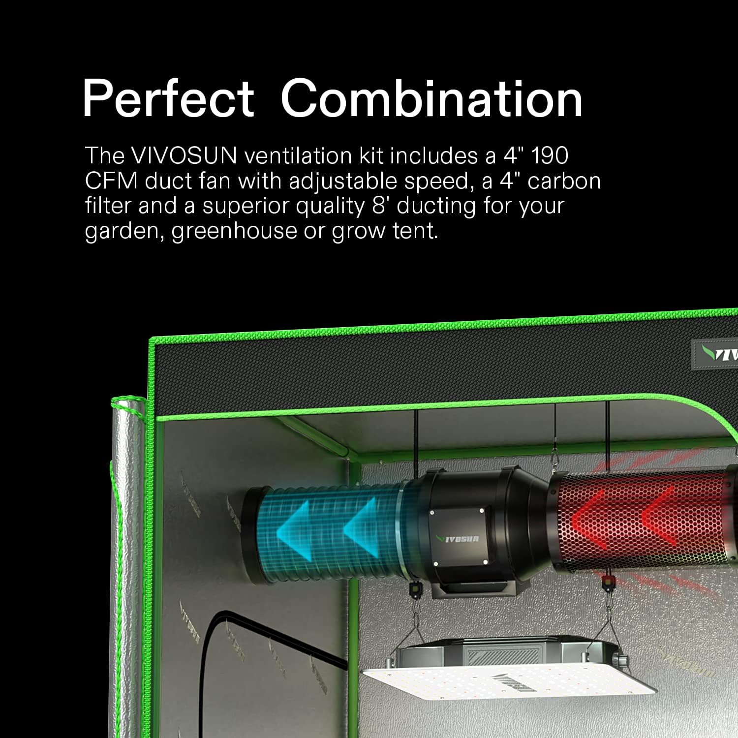 Buy VIVOSUN Air Filtration Kit, 4” 190 