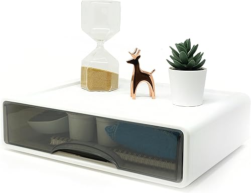 S-ADICO Organizador de escritorio apilable con cajones, mini cajones portátiles de almacenamiento de escritorio para maquillaje, suministros de