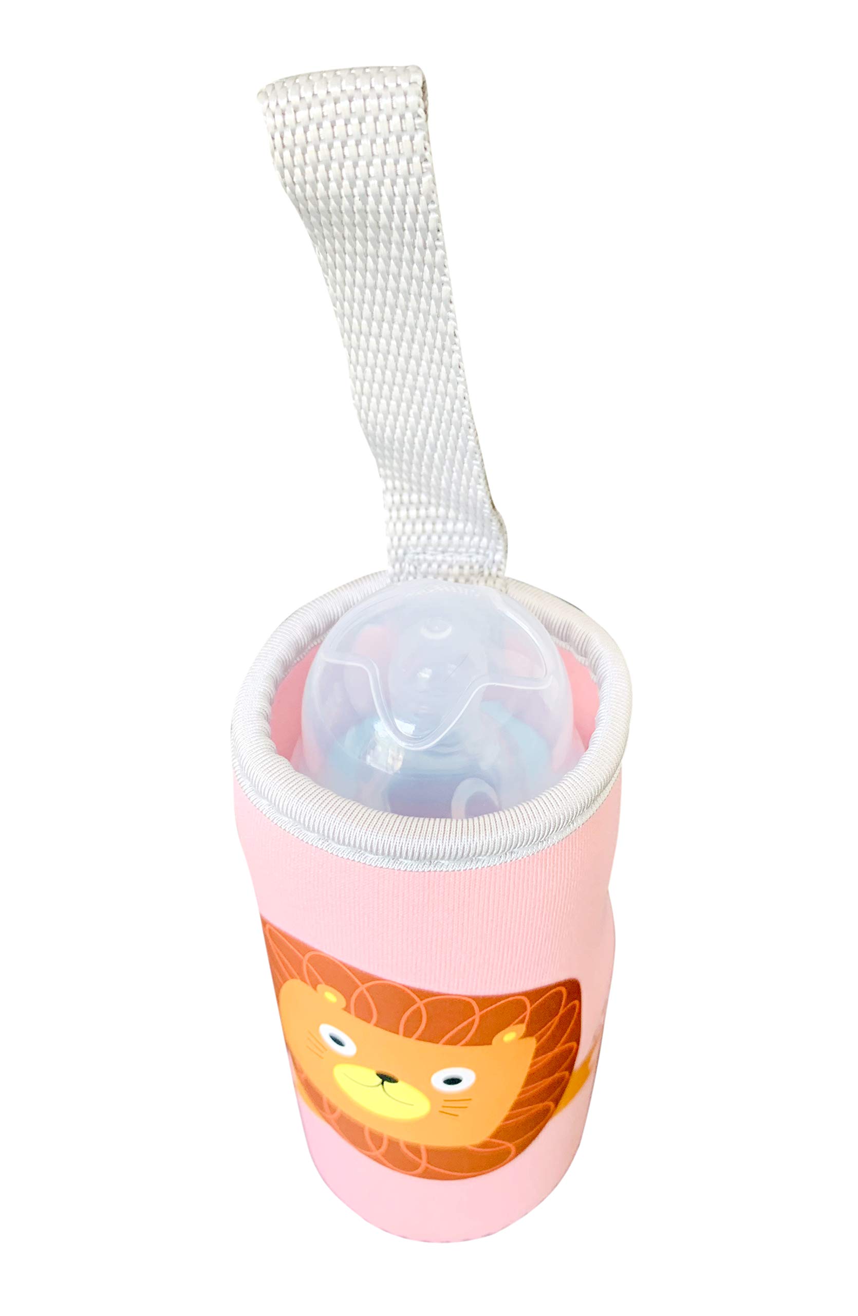 THE LITTLE LOOKERS Cute Animated Patterned Soft Stretchable Baby Feeding Bottle Cover with Easy to Hold Strap for 120ml, 150ml, 240ml (Fish & Lion, Pack of 2) - Image 8 thumbnail