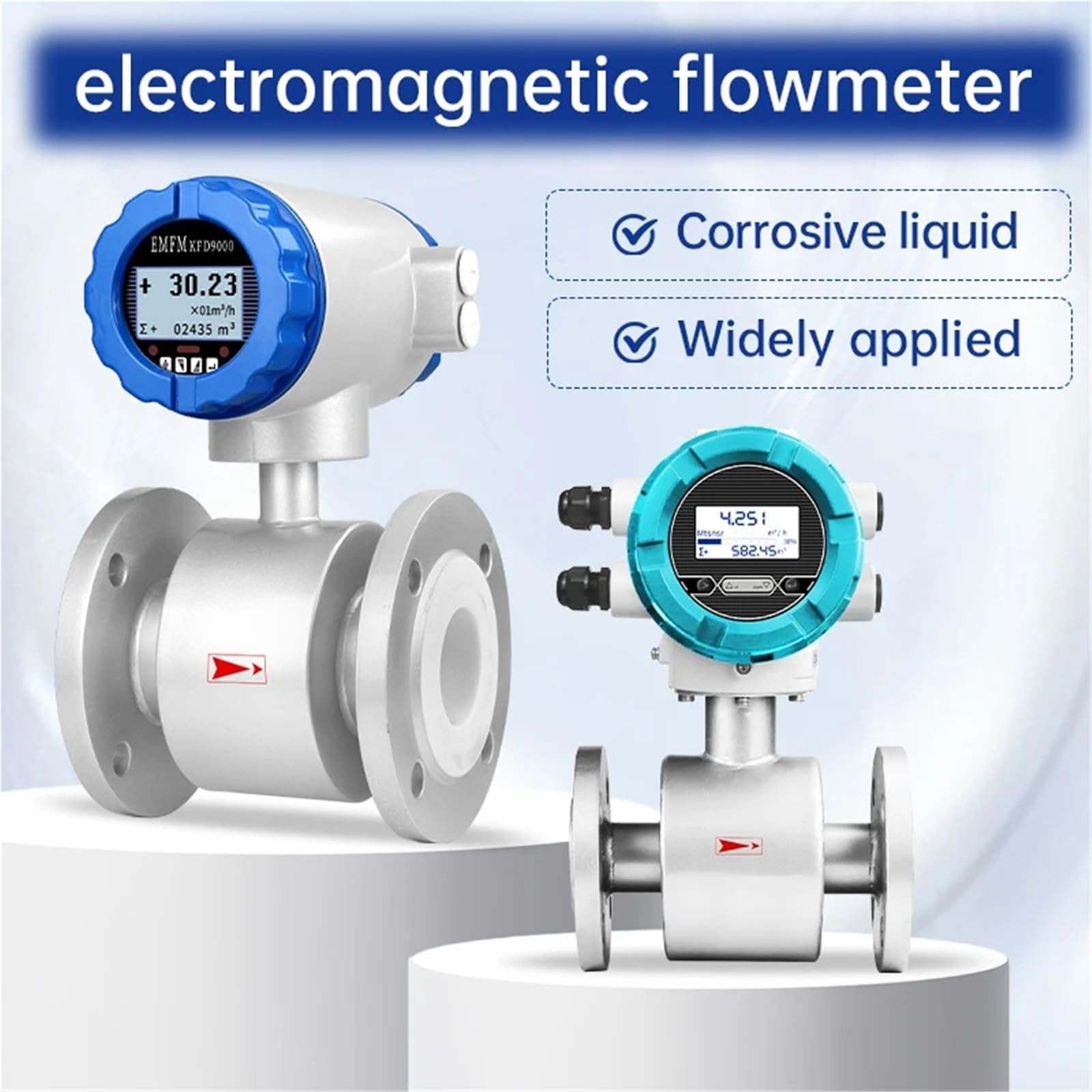 Caudalímetro electromagnético DN10 con Salida de señal de Pulso Universal RS485 de 4-20mA for medición de Flujo de líquido y Agua DN25(DN50 Upgraded)