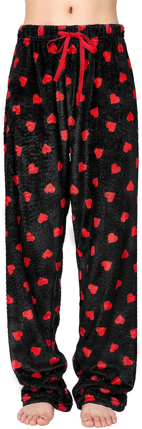 American Trends Womens Plush Pajama Pants Soft Fuzzy Pajama Bottoms for Women Cozy Pj Fleece Lounge Pants