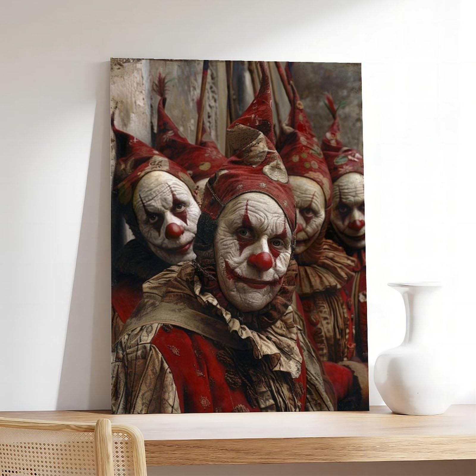 WJWART Poster su tela originale Commedia Dell, decorazione per camera da letto, paesaggio decorativo, idea regalo, 60 x 90 cm