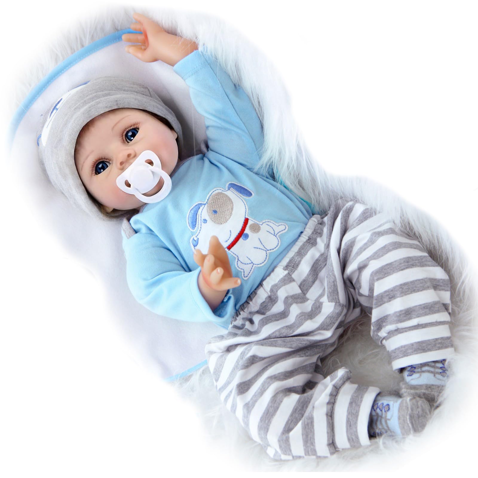 TYRUGD Reborn Baby Dolls Girl 22 inch 55cm That Look Real Handmade Newborn Baby Doll Silicone Vinyl Baby Lifelike Reborn Dolls Toy Xmas Gift