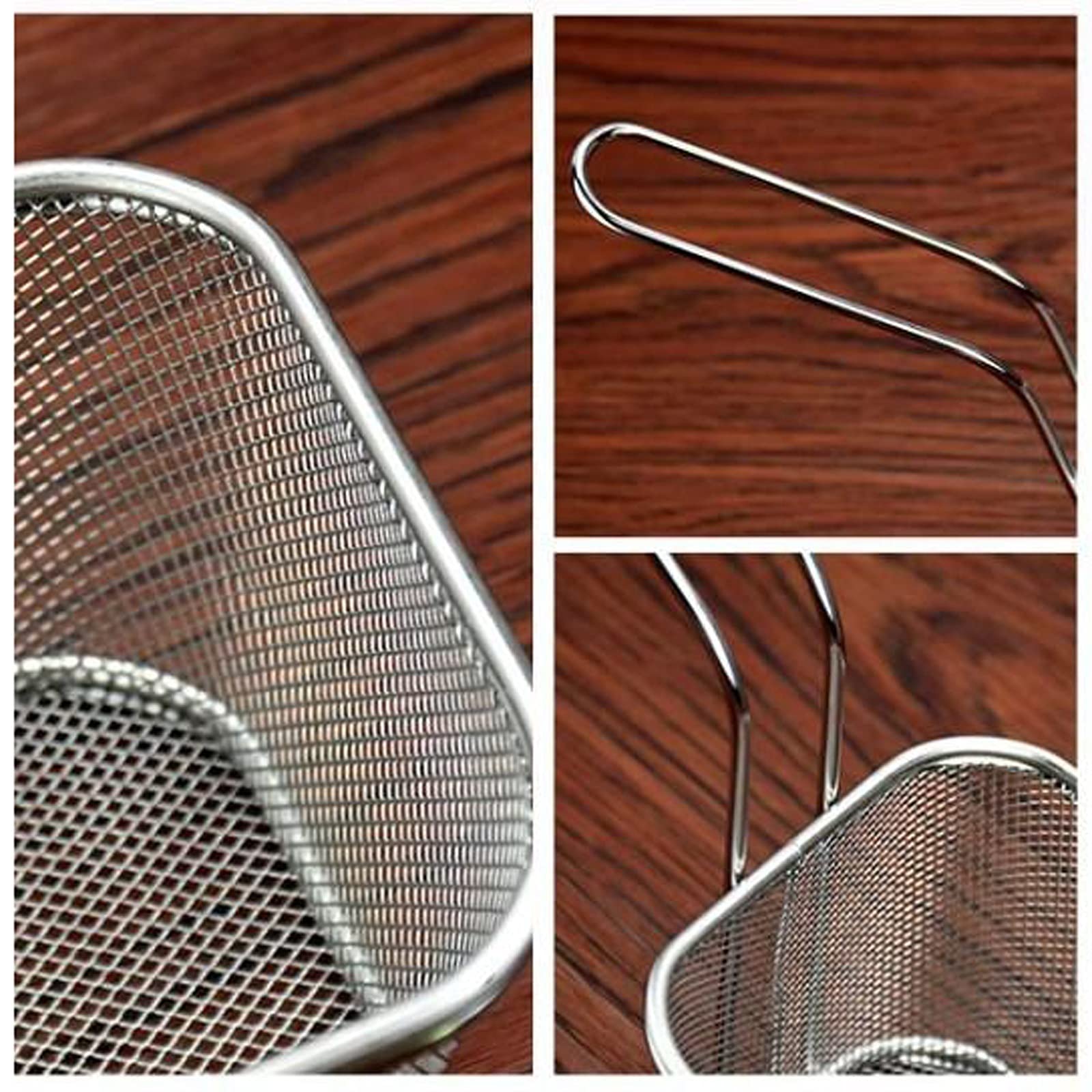 Cesta for freidora, colador, cesta for restaurante, filtro for freír, filtro con mango, tamiz for freír de alambre, espumadera de aceite de acero inoxidable, adecuado for patatas fritas, carn