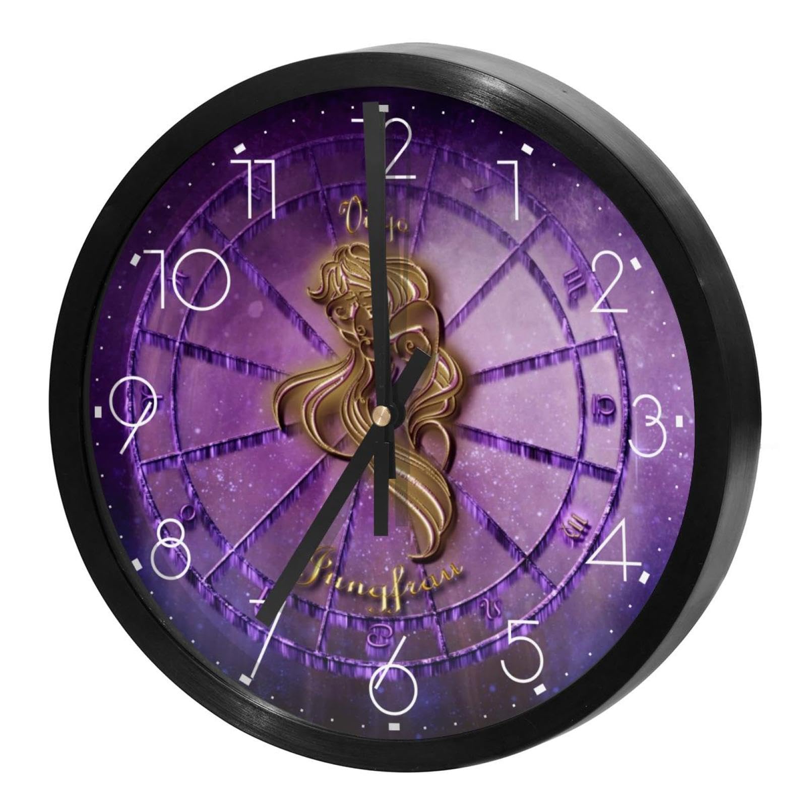 Horloge murale silencieuse cadeau astro Vierge pour salon et chambre