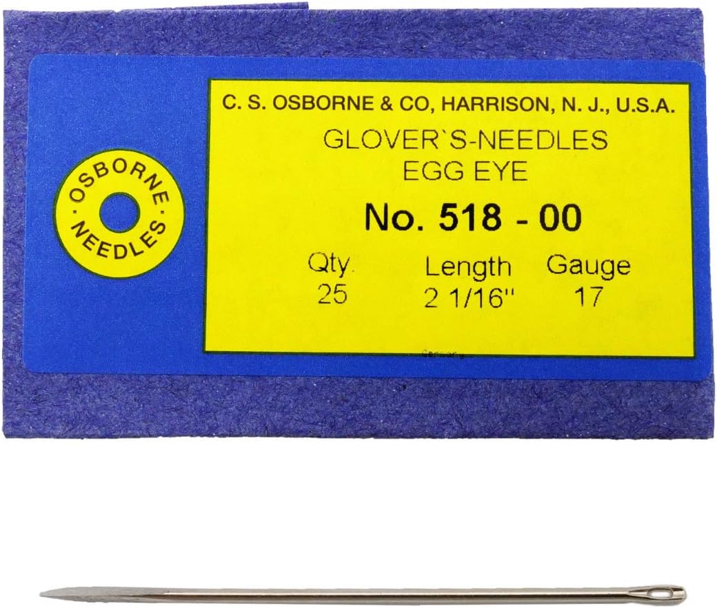 C.S. Osborne Pack of 25 Glover's Needles #518 (518-00) Size 00 Made in USA