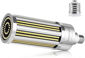 DragonLight 100W Commercial Grade Corn LED Light Bulb Fanless800 Watt Replacement E26/E39 Large Mogul Base LED Lamp 3000K Warm White 12,500LM for High Bay Area Lighting