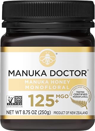 Manuka Doctor - Raw Manuka Honey MGO 125+ Monofloral, 100% Pure New Zealand Honey. Certified. Raw. Non-GMO 8.75 oz