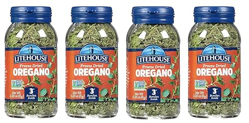 Litehouse Orégano liofilizado - Sustituto del orégano fresco, tarro igual a 3 racimos frescos de orégano, orgánico, condimento de orégano, sin OMG,