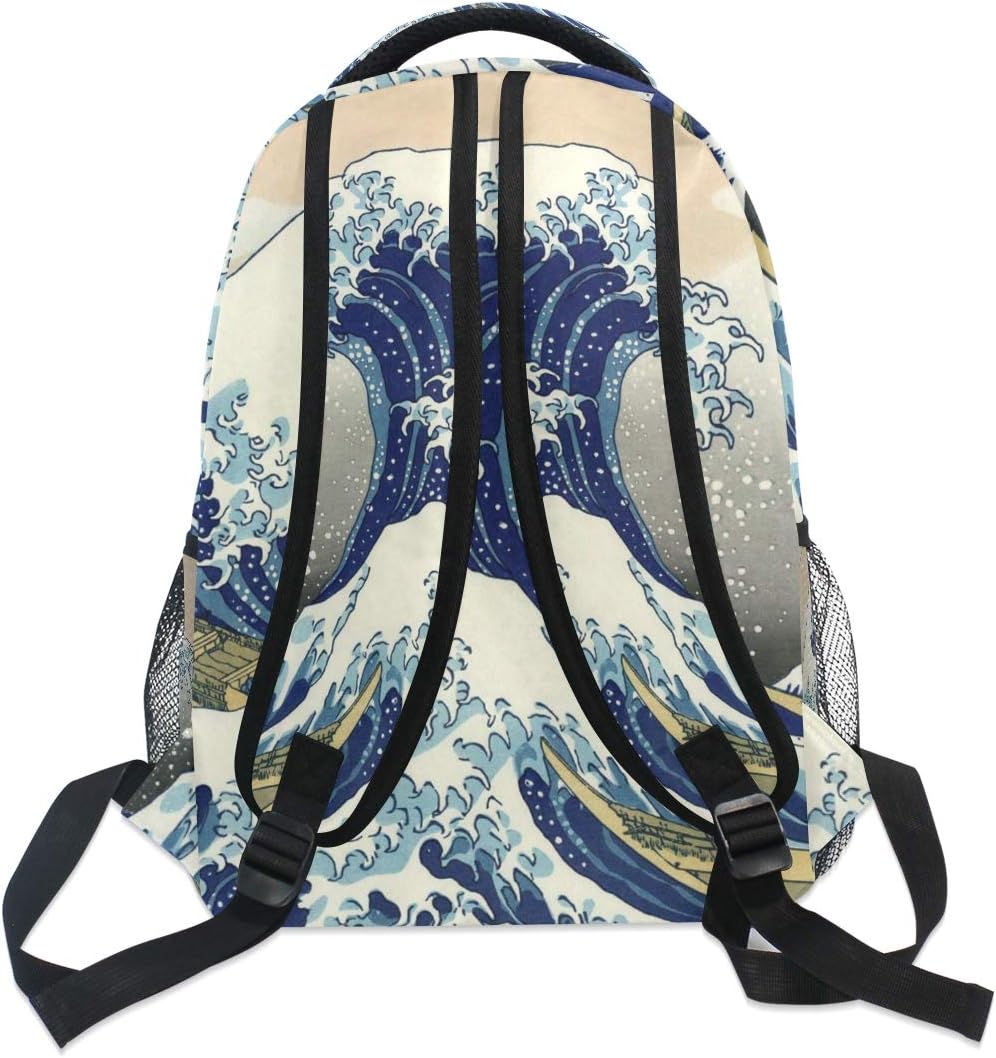 Featured Product School Backpack Great Wave Kanagawa Bookbag Travel Ruckack