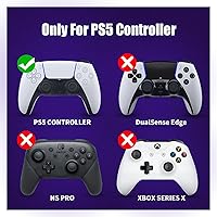 Vista 39 de ECHZOVE Funda de silicona para controlador PS5 (azul) – Cubierta de controlador de PS5 duradera y antideslizante con accesorios personalizables