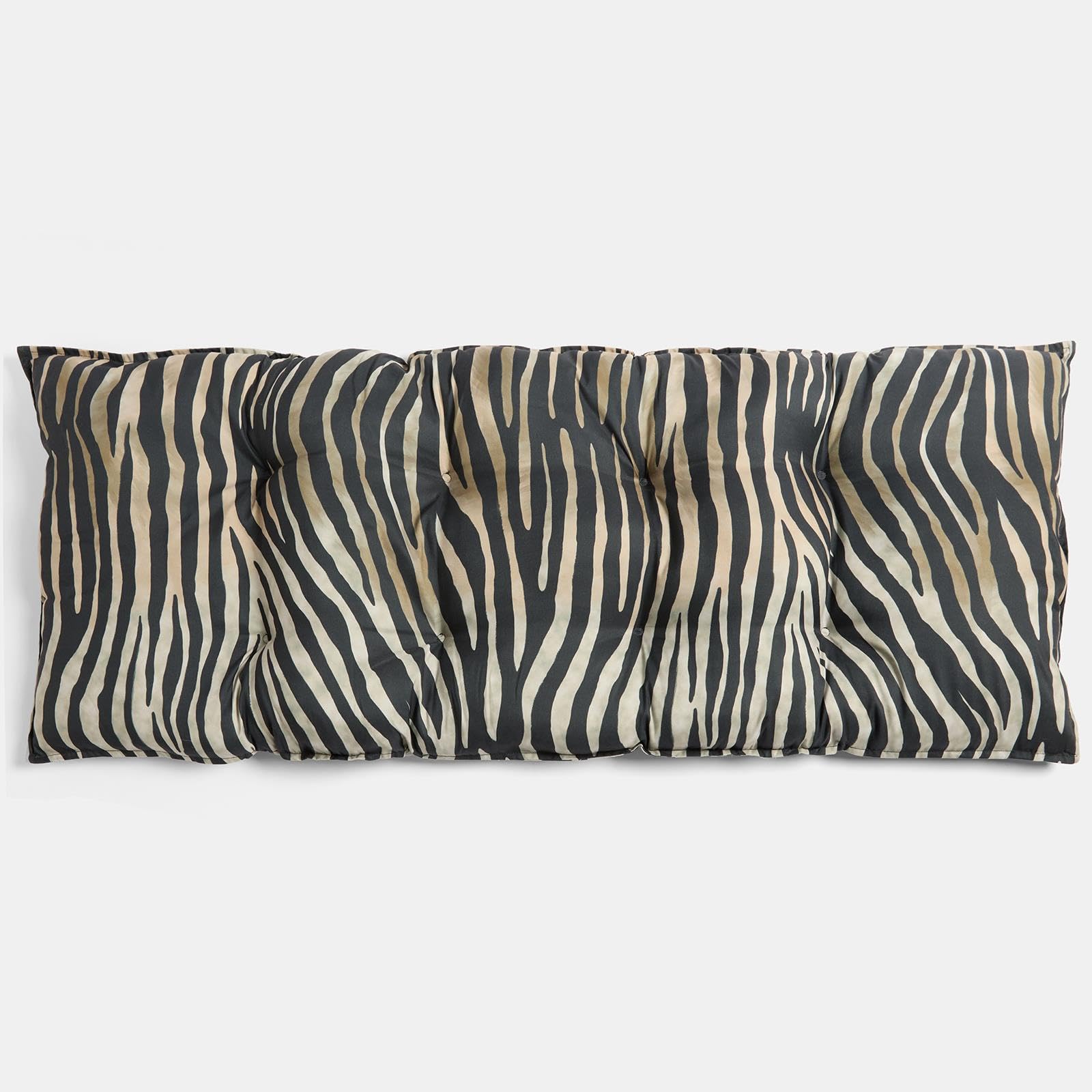 OHS Zebra Print Garden Bench Cushion 2 Seater, Bench Cushion Seat Pad for Patio Kitchen Garden Furniture Cushions Soft Waterproof Comfy Dining Bench Indoor Outdoor Cushions, Natural