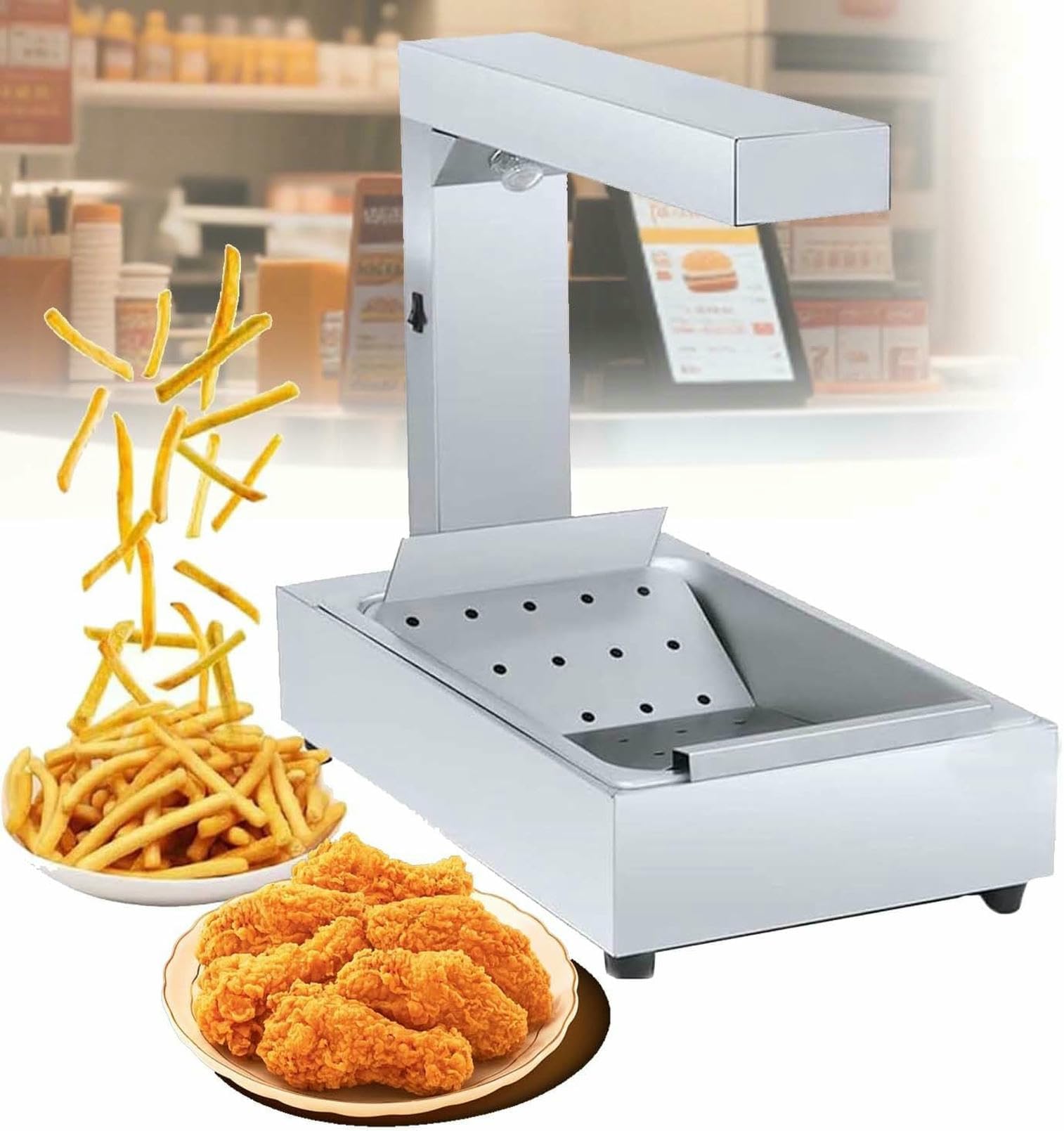 Réchauffeur de nourriture commercial en inox avec lampe chauffante pour buffet