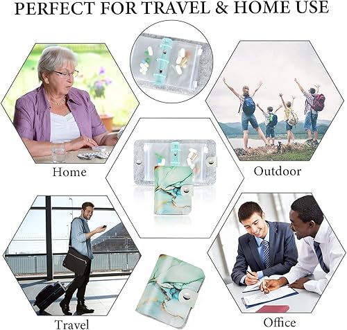 Miniatura 7 de Hennaja Organizador de píldoras, bolsas para píldoras, bolsas de plástico transparente para píldoras, organizador de medicamentos de viaje con