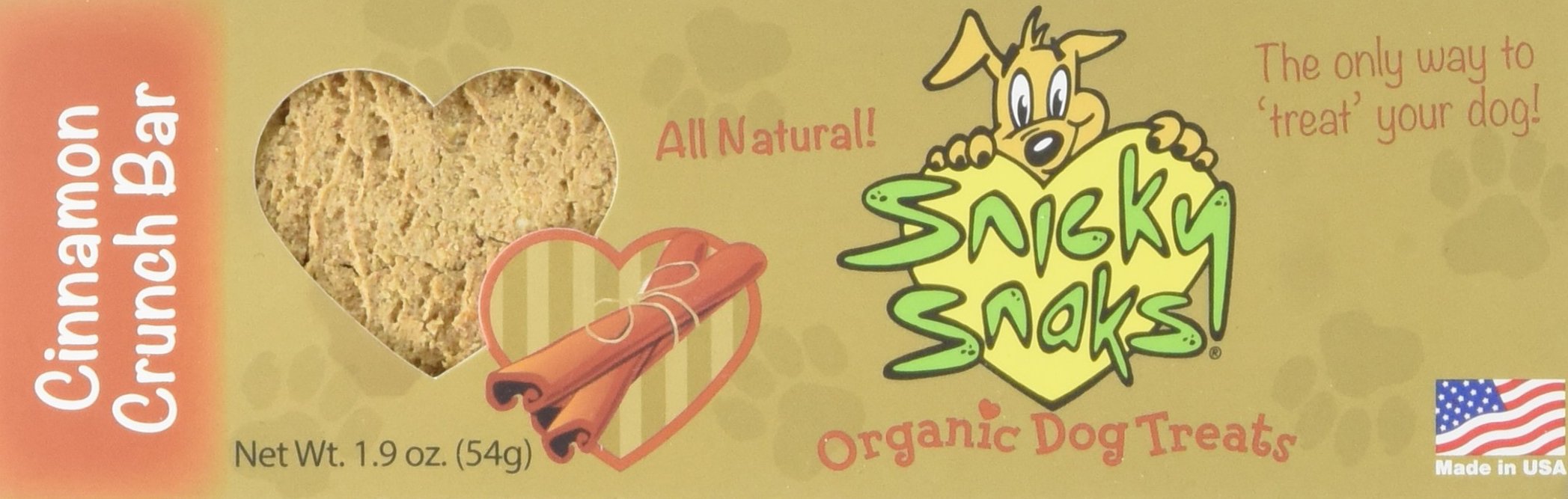 Snicky Snaks Organic Cinnamon Crunch Bar Treat USA - 24 Bars