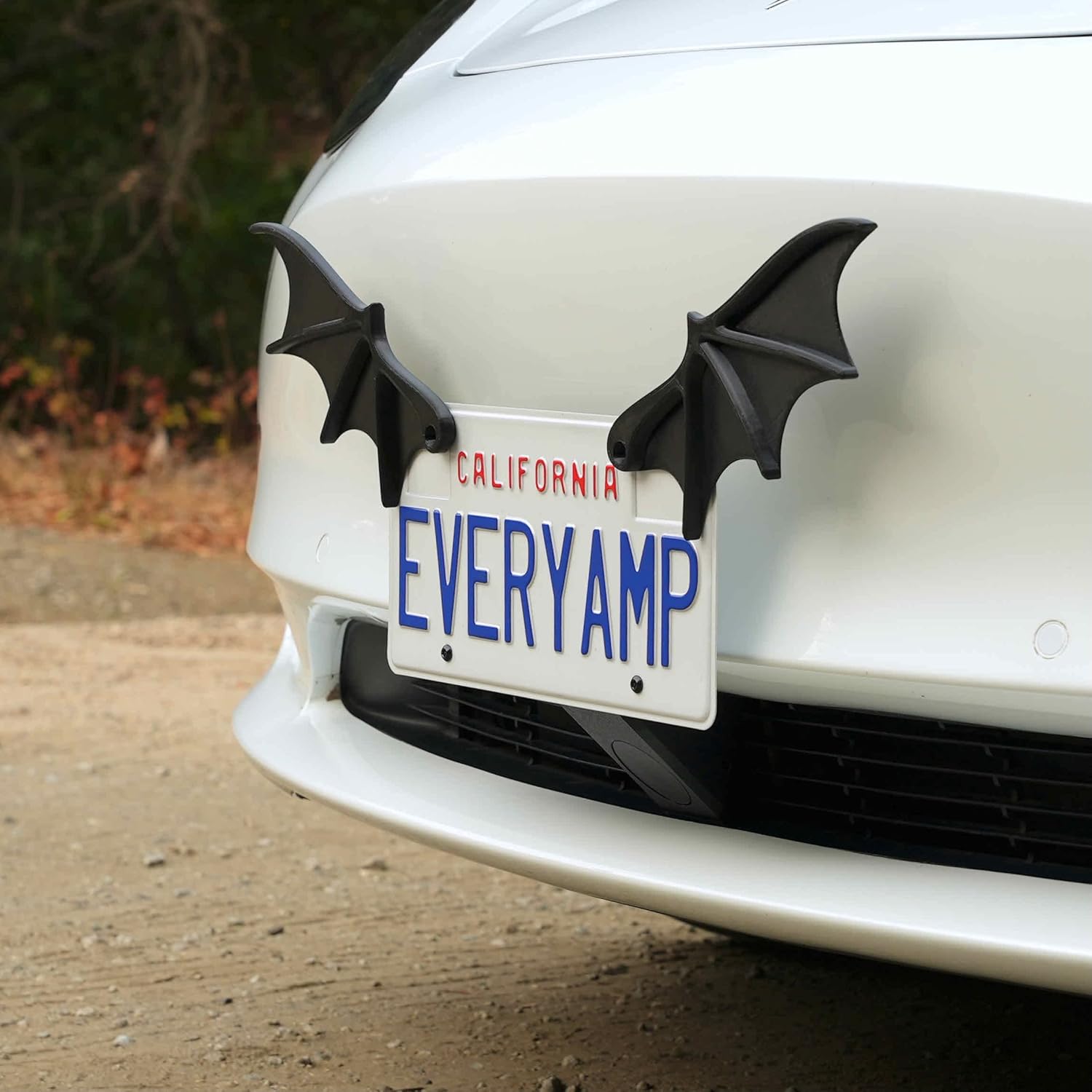 Bat Wings License Plate Accessory - Universal Fit Accessory for Goth & Halloween Enthusiasts | Fits Most Cars | Made in USA | High/Front Mount Wings