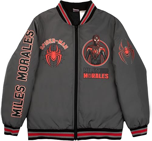 Marvel Superheroes - Chaqueta bomber para niño, Spider-Man, Miles Morales, Black Panther, Ghost-Spider, Venom Bomber para niños