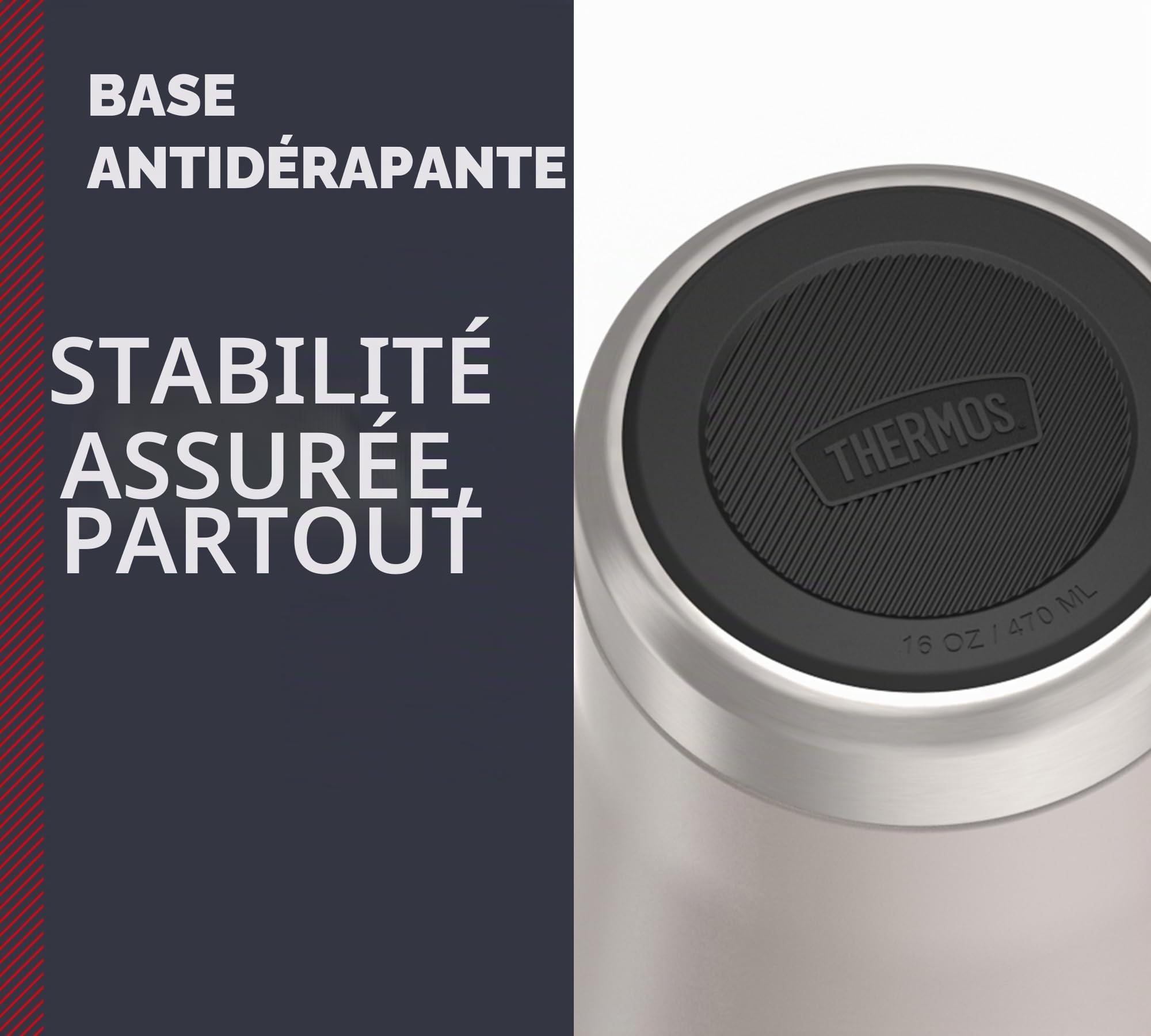 Thermos Icon MUG 0,47 l, beige/grès mat, gobelet isotherme, 470 ml, en acier inoxydable, 7 h chaud/22 h froid, passe au lave-vaisselle, entièrement étanche, sans BPA