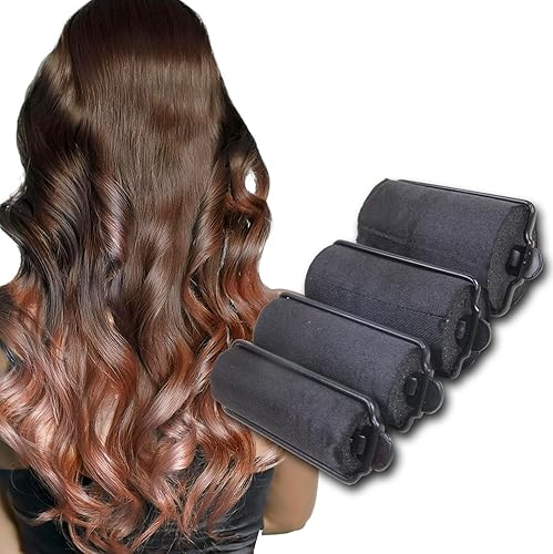 Miniatura 7 de DONNA JUMBO - 6 rodillos de pelo de espuma sedosa Sastin de 1.5 pulgadas de profundidad para peinado sin calor, rizadores de pelo y clips incluidos,