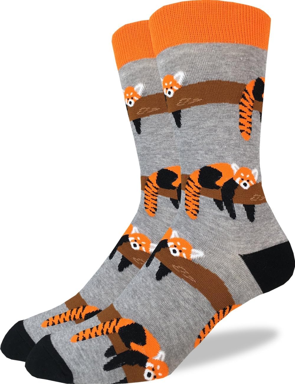Good Luck Sock Men's Red Panda Socks, Adult, Shoe Size 7-12