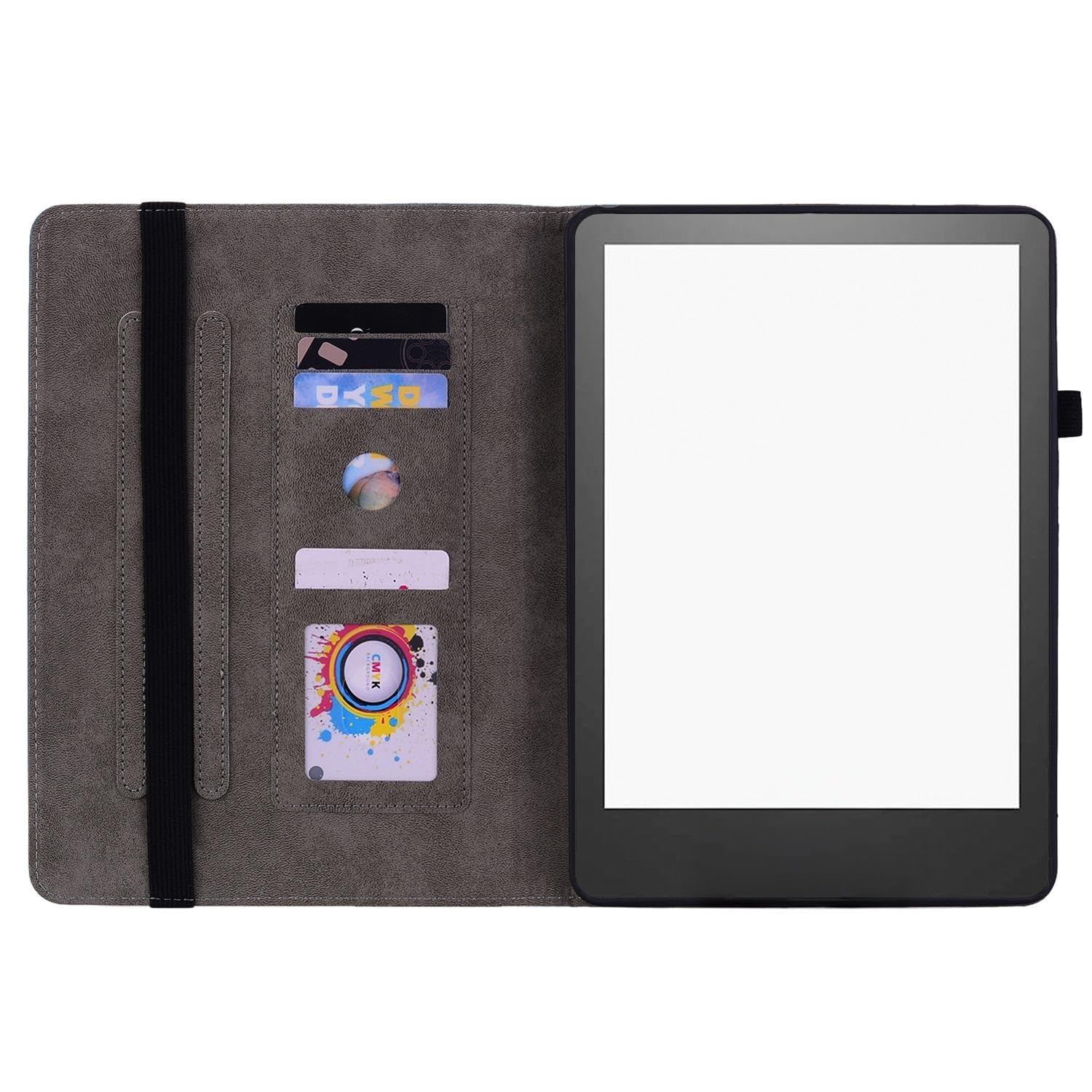 Amazon.co.jp: Kindle Paperwhite(2024)用エンボス花柄レザーフリップ