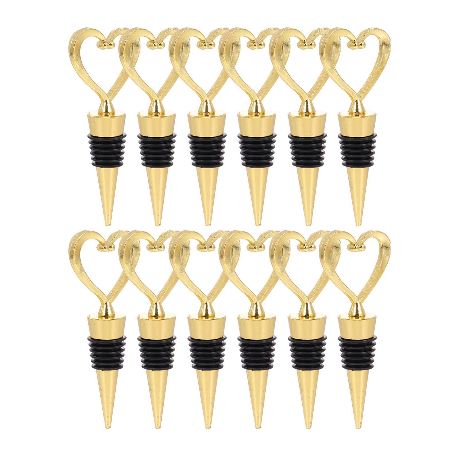 12 pièces bouchon de bouteille de vin en forme de coeur bouchons de bouteille de boisson design d'amour bouchon de liège de champagne scellant for les cadeaux de fête d'anniversaire de mariage saint v
