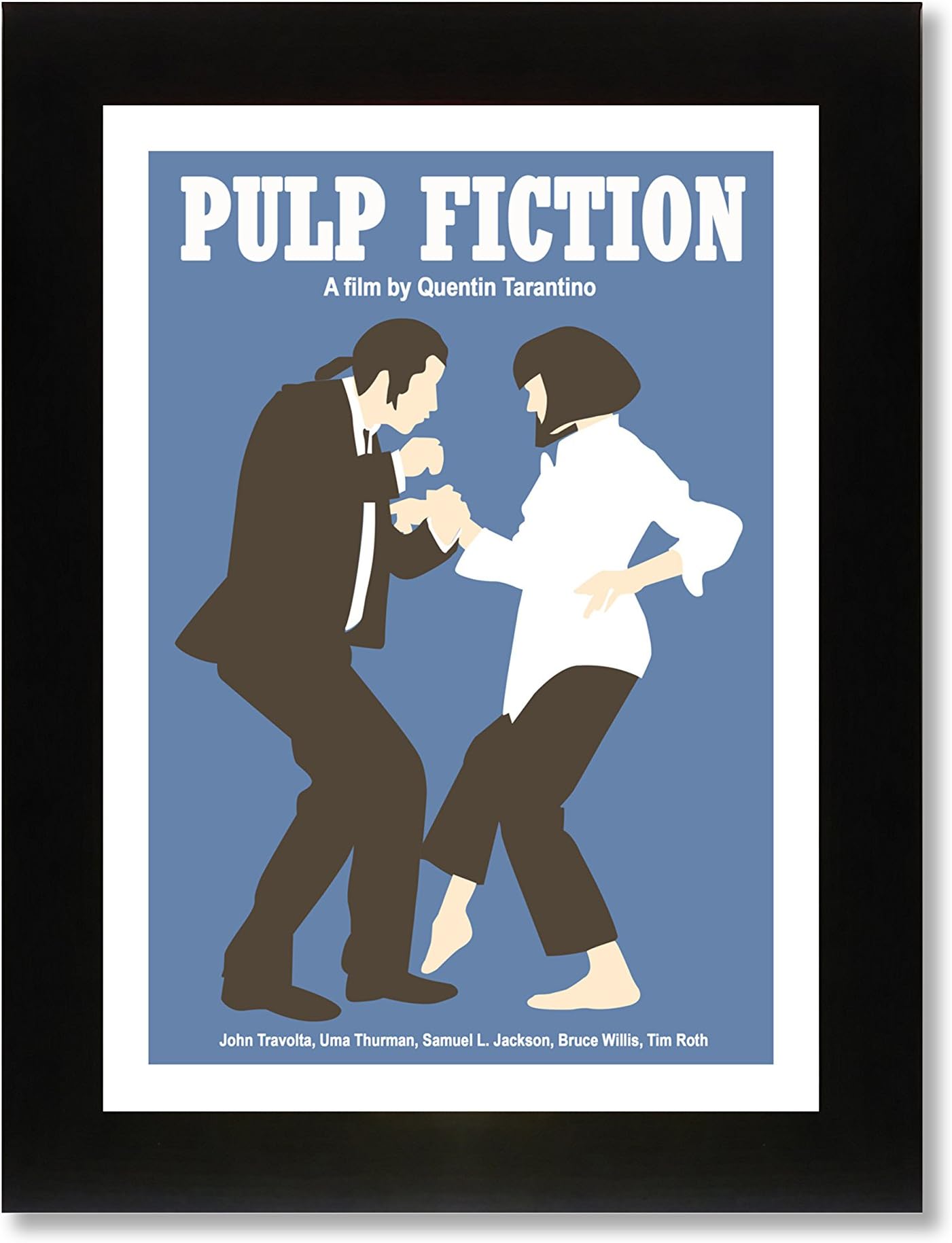 Pulp Fiction Wall Art – Limited Edition A4 Framed Print – Modern Minimalist Movie-Inspired Artwork
