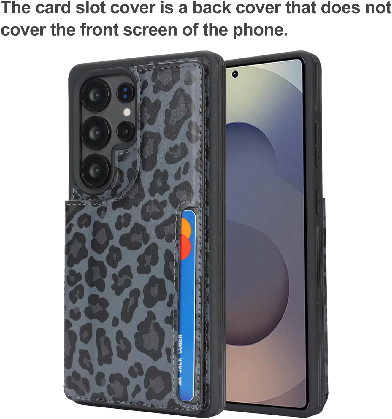 iCoverCase Compatible with Samsung Galaxy S25 Ultra Case with Card Holder, Wallet Case for Women Men [RFID Blocking] PU Leather Protective Phone Case for S25 Ultra (Black Leopard) - Image 3