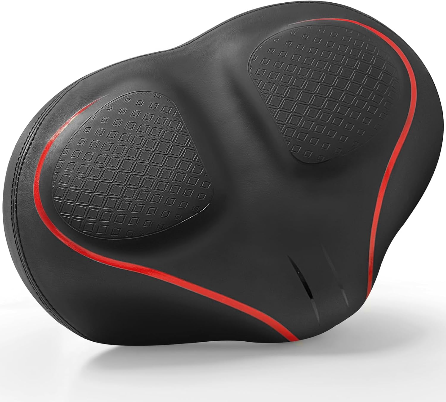 Xmifer Oversized Bike Seat - Comfortable Bicycle Saddle, Middle Groove Design, 2.95" Thick Memory Foam, Universal Fit Indoor Outdoor, Exercise or Road Bikes