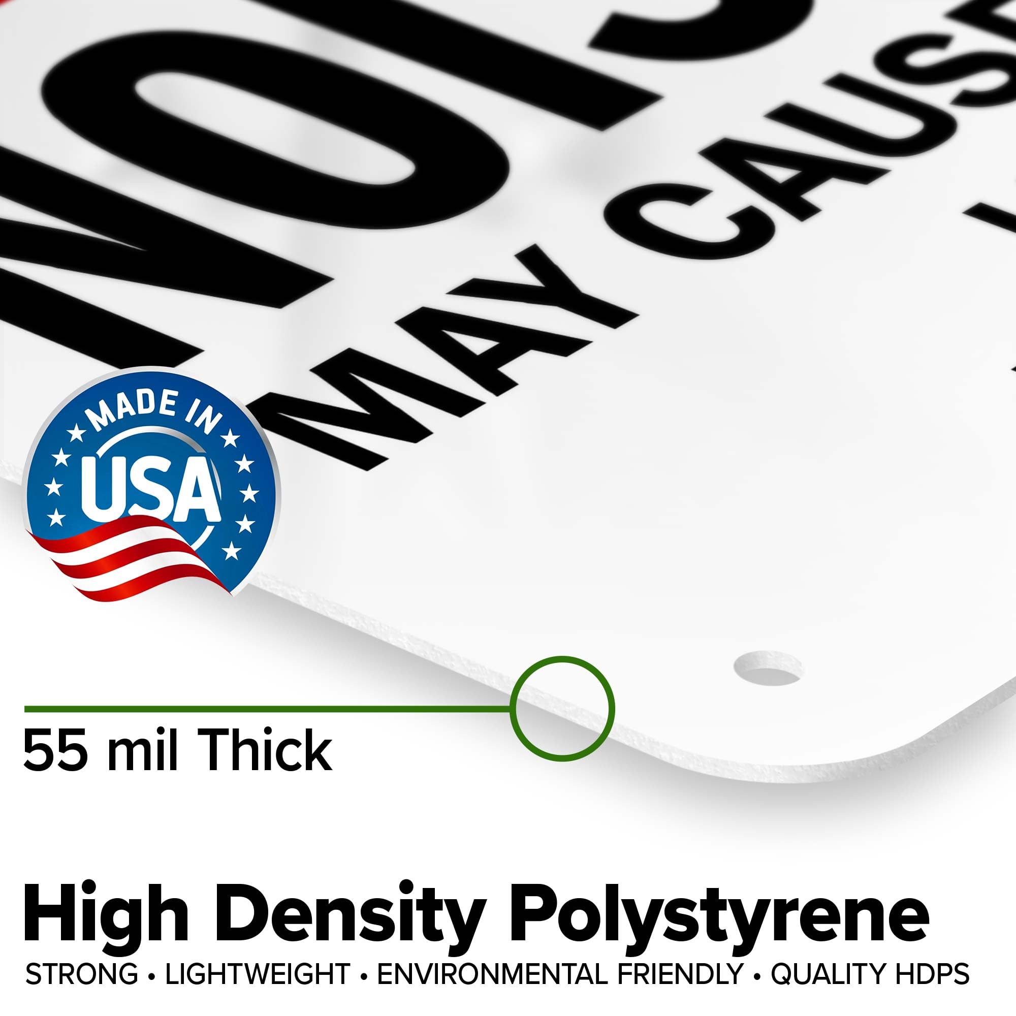 Loud Music Prohibited Sign - 10x7 Inch HDPS Material Made In USA