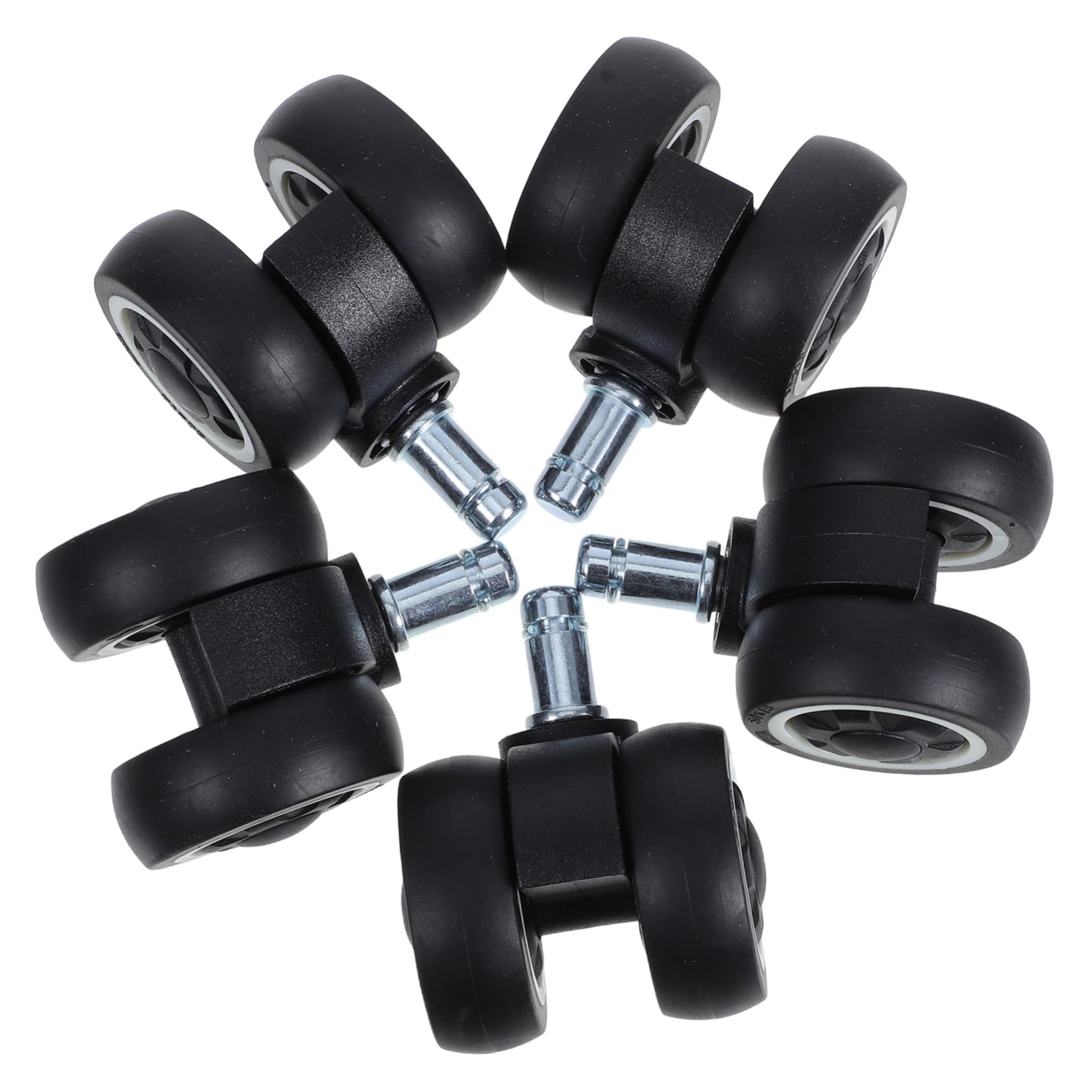 5 piezas Ruedas Silenciosas para Silla de Oficina Doble Rodamiento Estable Giratorias Fácil Instalación Compatibles con Sillas Gaming y Escritorio Movilidad y Duradera