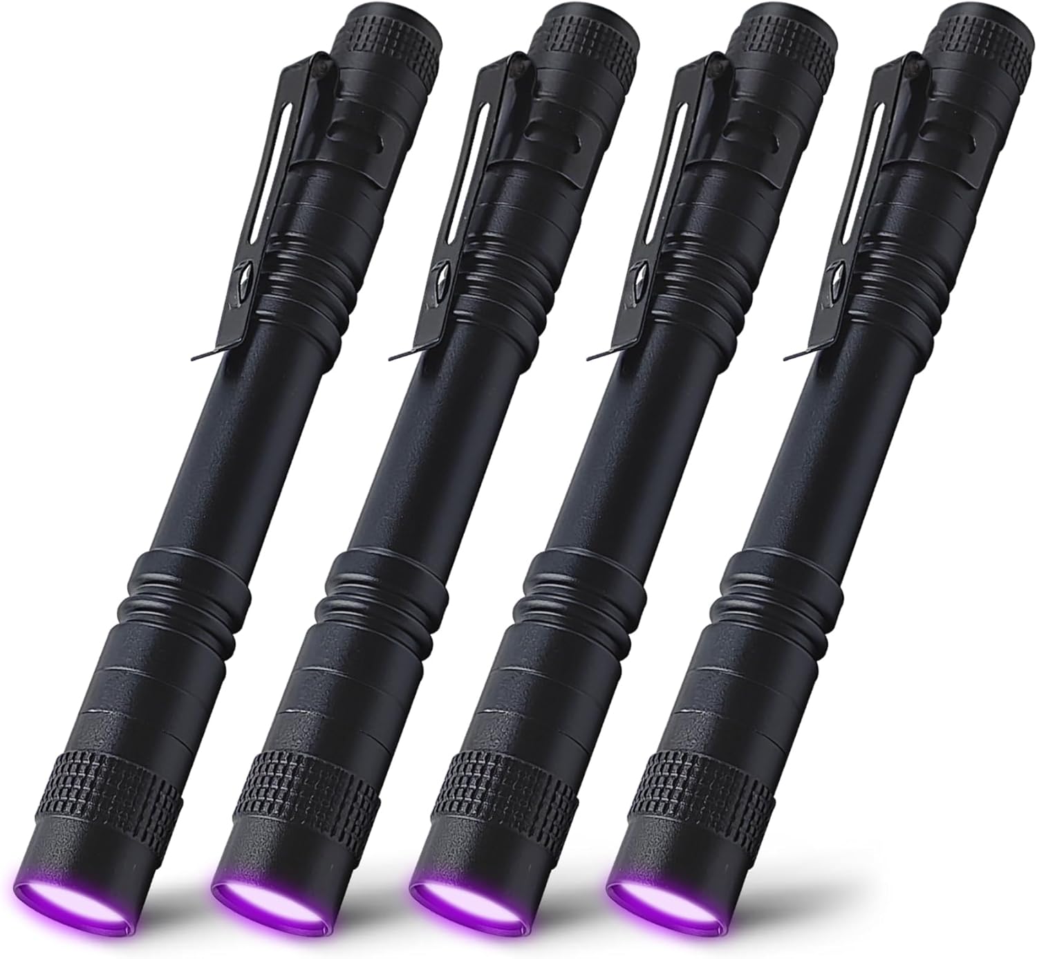 UV Black Light Flashlight - LED Pen Light Handheld Blacklight Detector for Pet Urine, Leak, Hotel Inspection, Dry Stains, and Bed Bugs,4-Pack