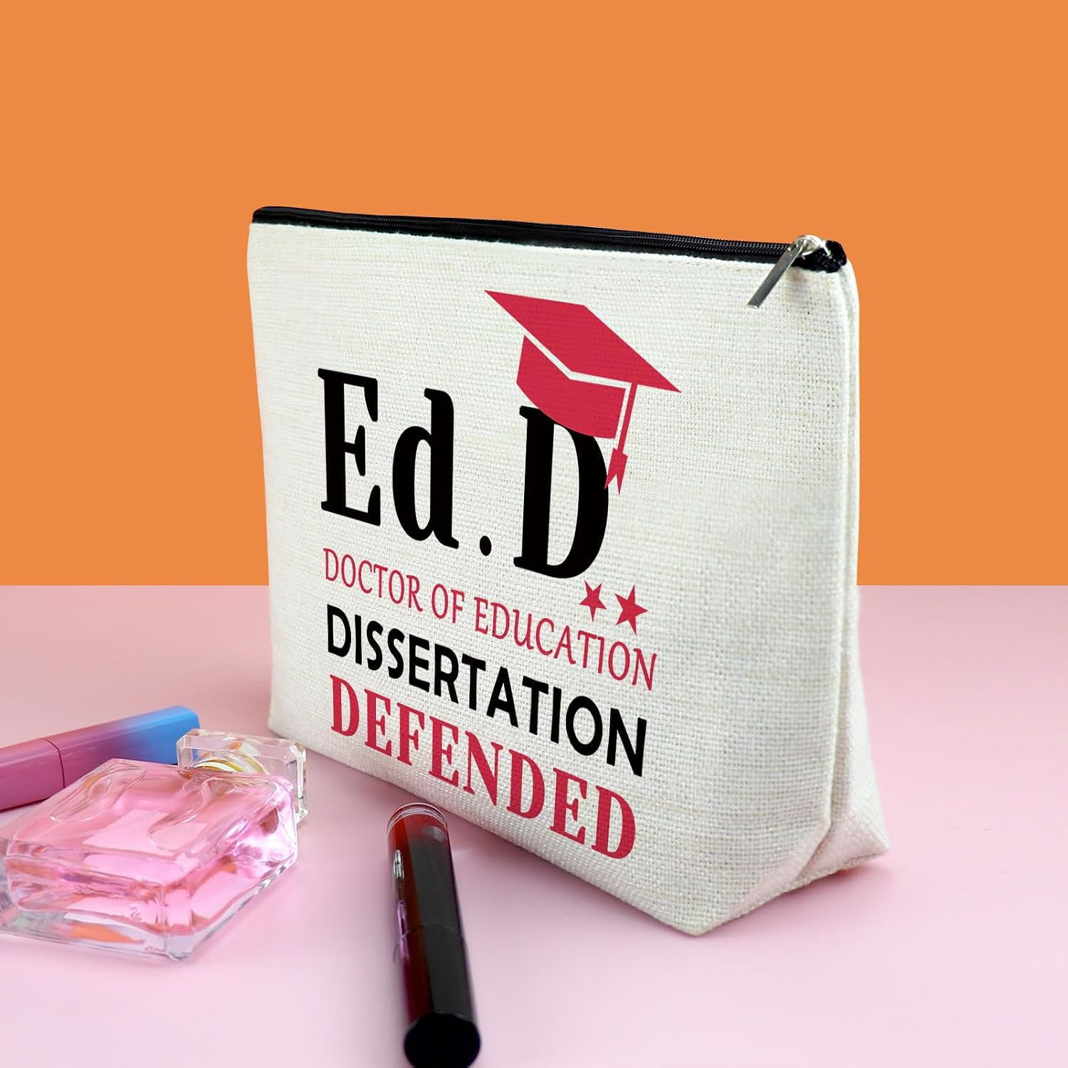 Ed.D Graduation Gift For Women Makeup Bag Doctor Of Education Graduation Gifts Cosmetic Bag College Graduation Gifts For Women Congrats Grad Gifts For Doctoral Zipper Travel Pouch Gift image 3