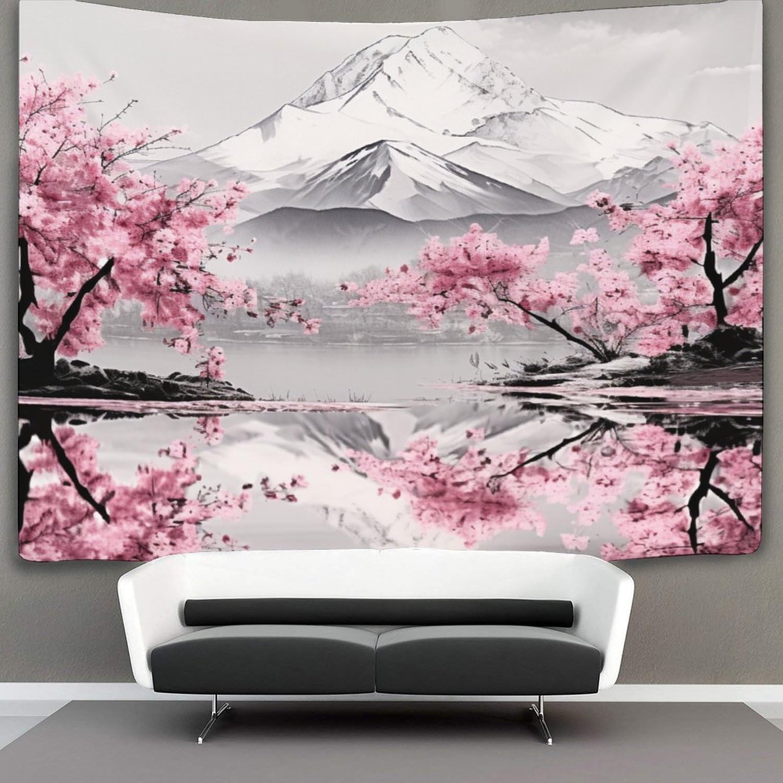 GXYUAOIEF 3D Japanese Cherry Printed Wall Blanket Home Decoration Bedding Poster Wall Art Tapestry Wall Hanging Tapestry Soft Polyester for Living Room Bedroom Dorm Deco 70cmx100cm
