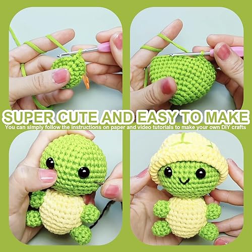 Miniatura 4 de YICBOR Kit de ganchillo para principiantes - Amigurumi Kits de animales de ganchillo con tutoriales en video paso a paso, juego de tejer para