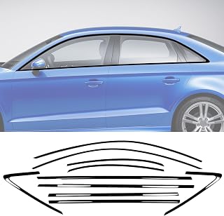 Stainless Steel Window Trim Chrome Delete for Audi A3 S3 RS3 Sedan 2014-2020 Black Window Trim Blackout Kit