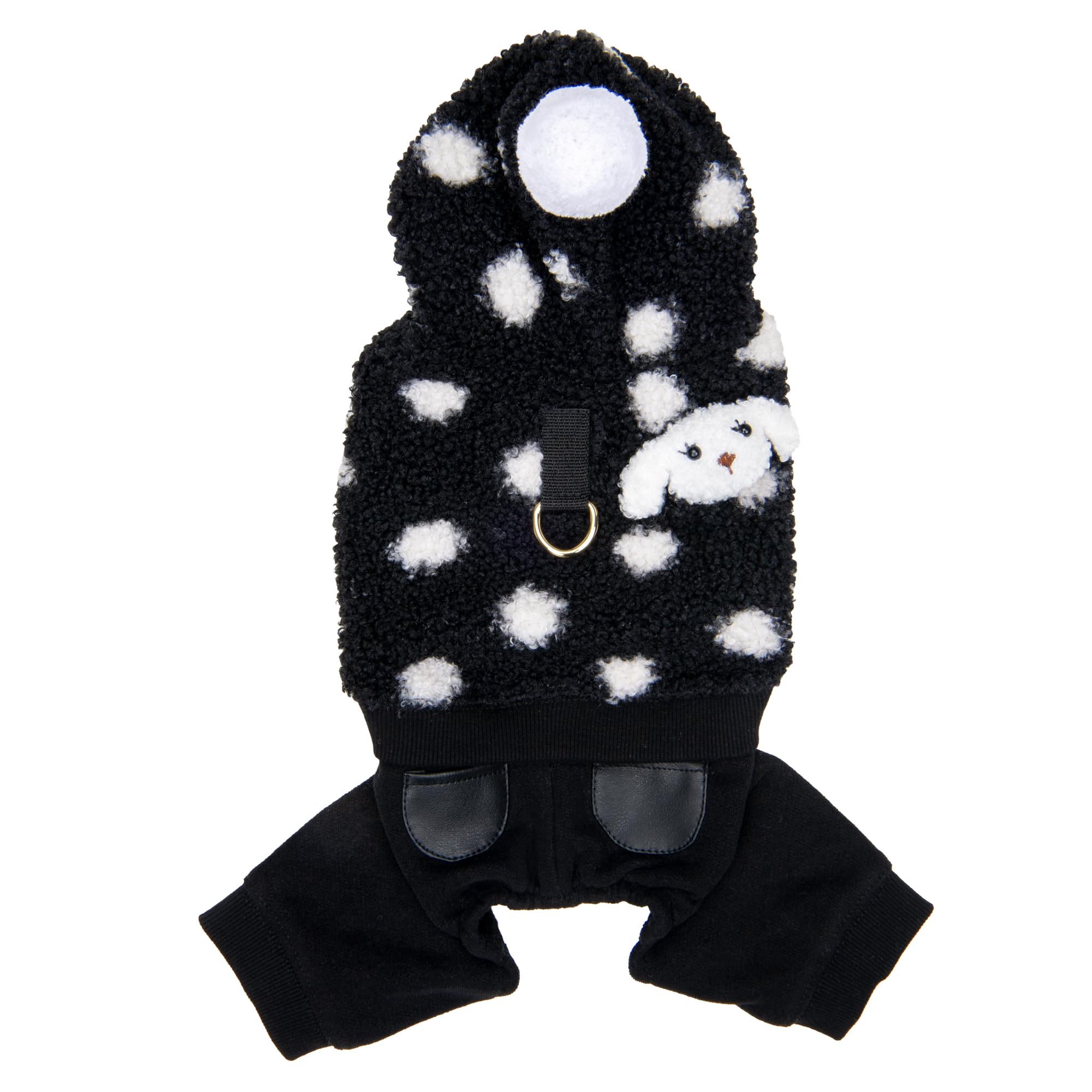 Combinaison d'hiver pour chien noir à pois Pinkaholic Blaire M