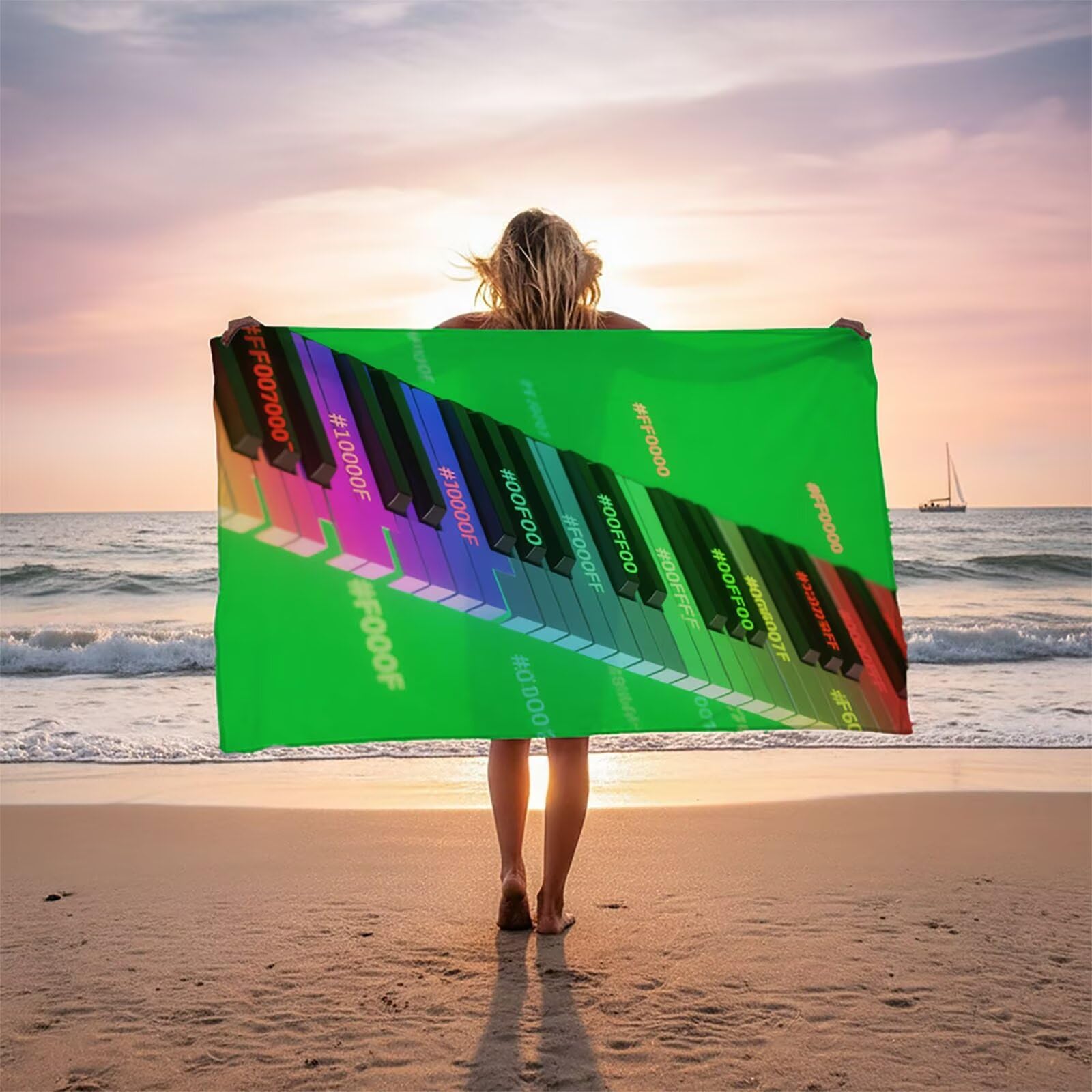 Toalla Playa Piano, Toalla Playa Grande 220x100cm Suave Cómodo y Absorbente para Vacaciones Imprescindibles para Viajar, Toallas Gimnasio para Yoga Gym Spa Sauna Baños Regalo Mujere Abstracto LSTJ0011